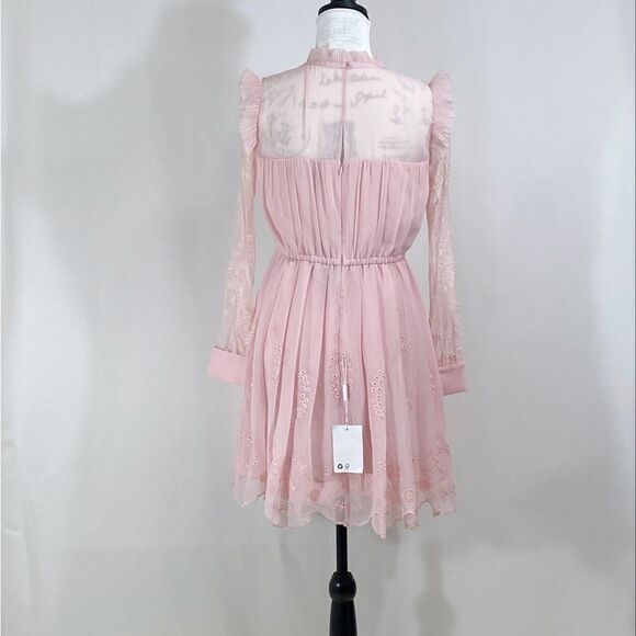 SELF-PORTRAIT Broderie Chiffon Mini Dress size 6 - Picture 8 of 13